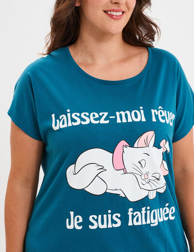Chemise de nuit Aristochats Marie bleu canard femme grande taille