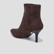 Bottines pointues à talons marron femme