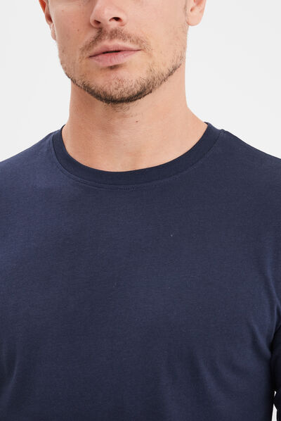 T-shirt manches longues bleu marine homme
