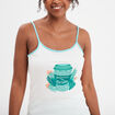 Ensemble pyjama short et débardeur coton bleu turquoise femme