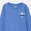 T-shirt manches longues coton bleu fonc&eacute; gar&ccedil;on