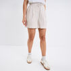 Short taille élastiquée coton blanc femme