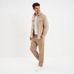 Pantalon cargo taille &eacute;lastiqu&eacute;e taupe homme