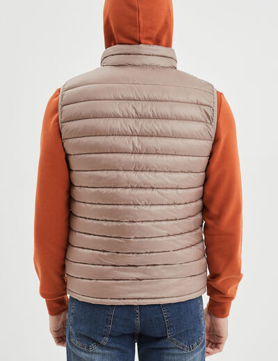 Doudoune légère déperlante sans manches taupe homme