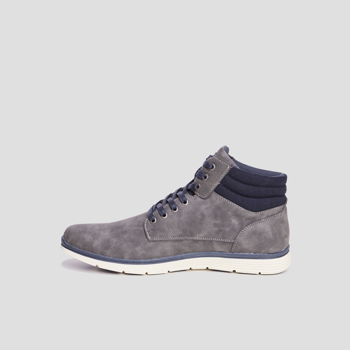 Bottines montantes &agrave; lacets gris homme
