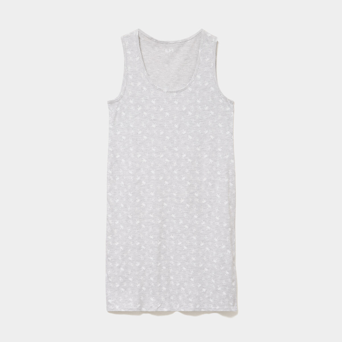 Chemise de nuit sans manches gris clair femme