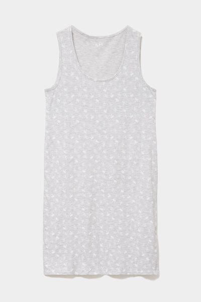 Chemise de nuit sans manches gris clair femme