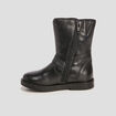 Bottes zippées en cuir noir fille