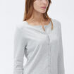 Gilet manches longues boutonné col rond gris femme