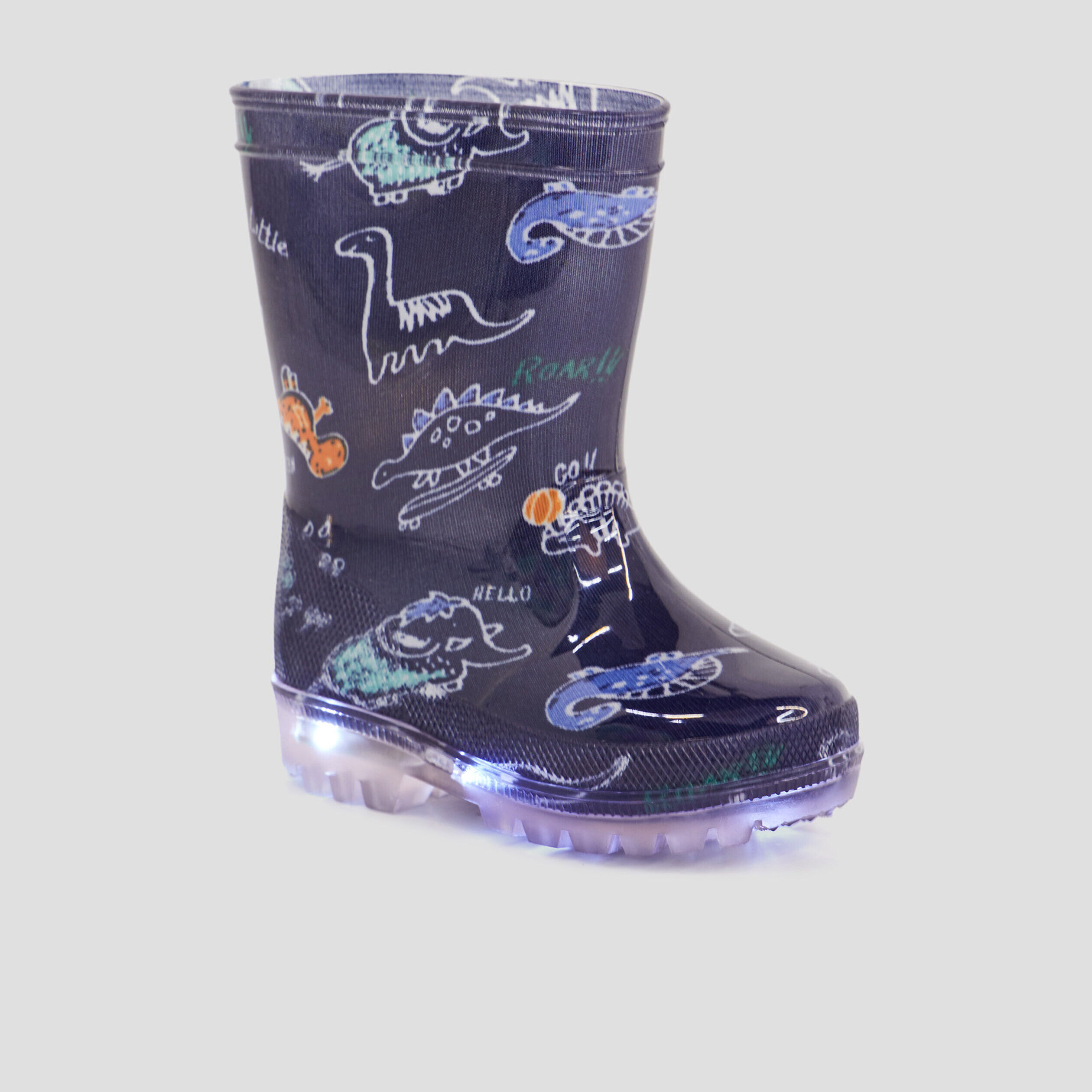 Bottes de pluie lumineuses bleu marine bébé fille