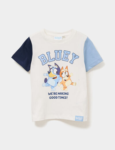 T-shirt manches courtes coton Bluey blanc garçon