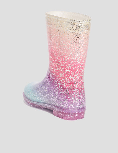 Bottes de pluie à paillettes multicolore fille