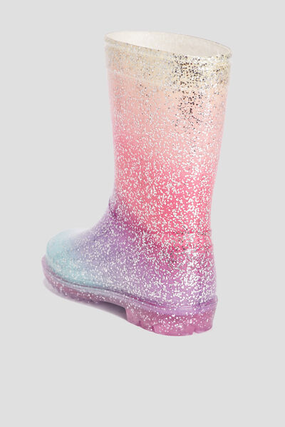 Bottes de pluie à paillettes multicolore fille