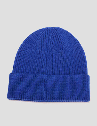 Bonnet tricoté avec bord à revers Creeks bleu roi mixte