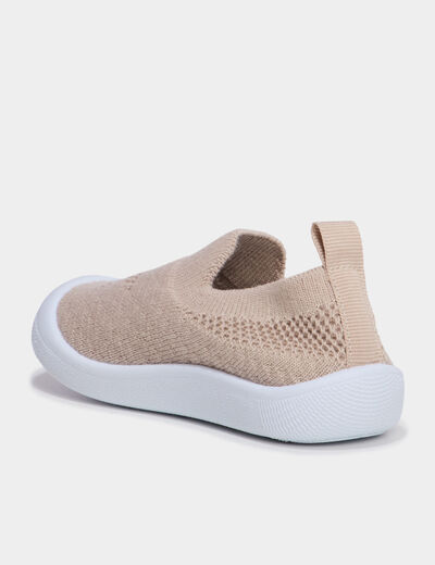 Baskets bout renforc&eacute; &agrave; semelle souple sable b&eacute;b&eacute; gar&ccedil;on