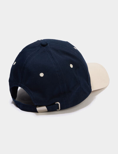 Casquette brod&eacute;e coton bleu marine homme