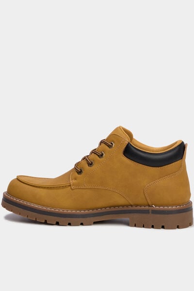 Boots crant&eacute;es &agrave; lacets jaune homme