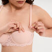 Soutien-gorge balconnet micro dentelle rose clair femme