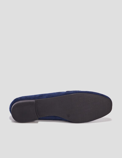 Mocassins plats suède bleu marine femme