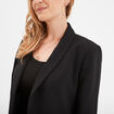 Veste blazer coupe droite col châle noir femme