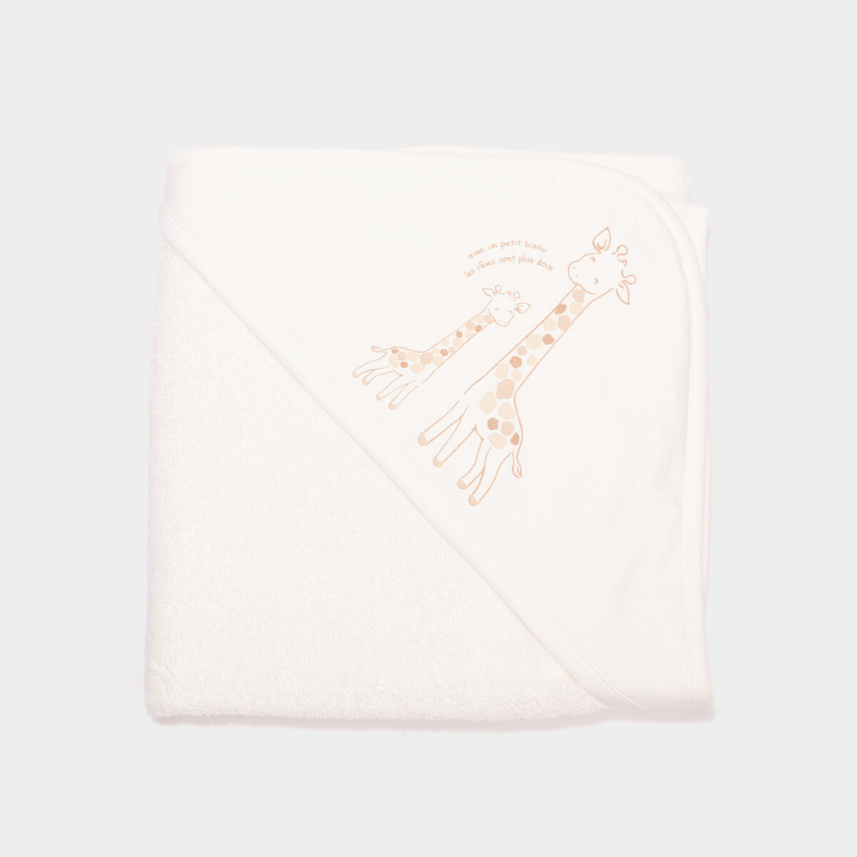 Cape de bain coton blanc bébé