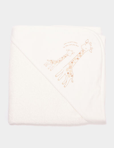 Cape de bain coton blanc bébé