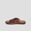 Mules en cuir marron homme