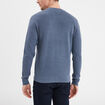 Pull en maille textur&eacute;e col rond bleu fonc&eacute; homme