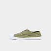 Tennis basses en toile enfilage facile vert kaki femme