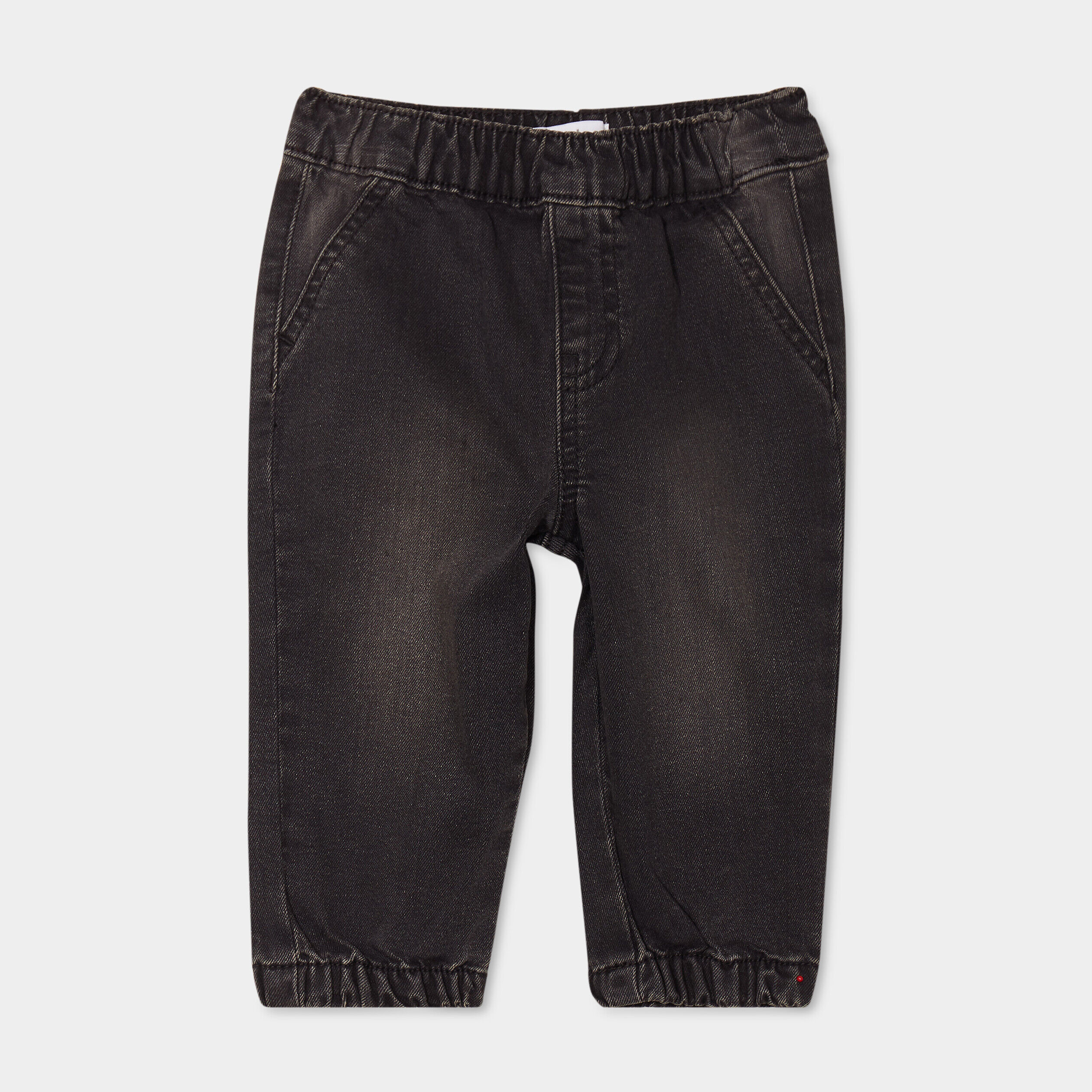 Jeans jogger bas élastiqué coton denim noir bébé garçon LH