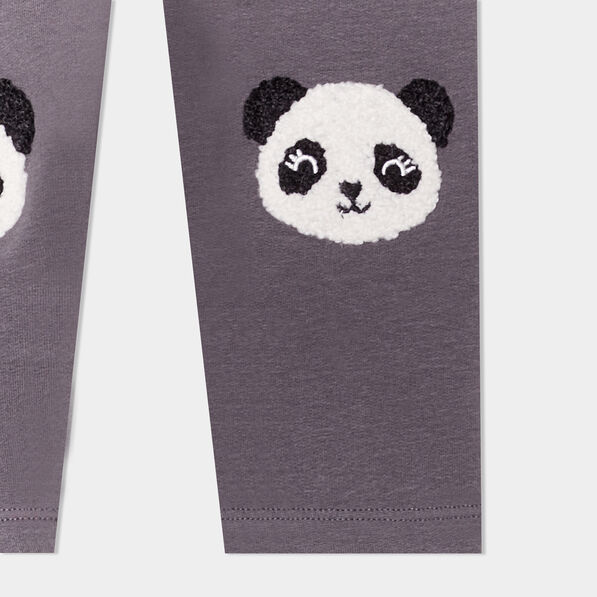 Legging coton avec patchs gris foncé bébé fille
