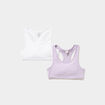 Lot 2 brassières effet côtelé coton mauve fille