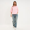 Chemise manches 3/4 poches poitrine rose clair femme