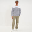 Pantalon chino droit taille &agrave; coulisse vert clair homme