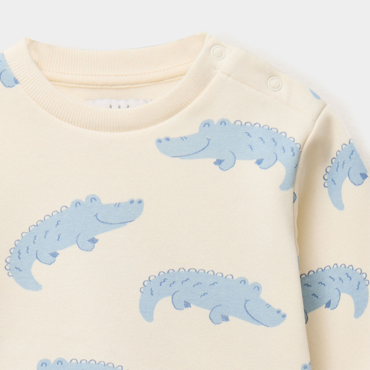 Sweat molletonn&eacute; manches longues ecru b&eacute;b&eacute; gar&ccedil;on