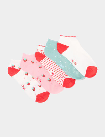 Lot 5 paires chaussettes invisibles multicolore fille