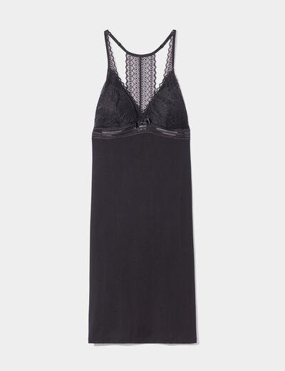 Nuisette à bretelles fluide noir femme