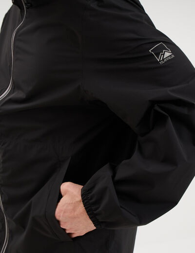 Parka imperm&eacute;able coupe-vent &agrave; capuche noir homme