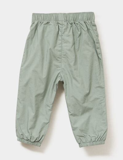 Pantalon ballon poches plaquées vert kaki bébé fille