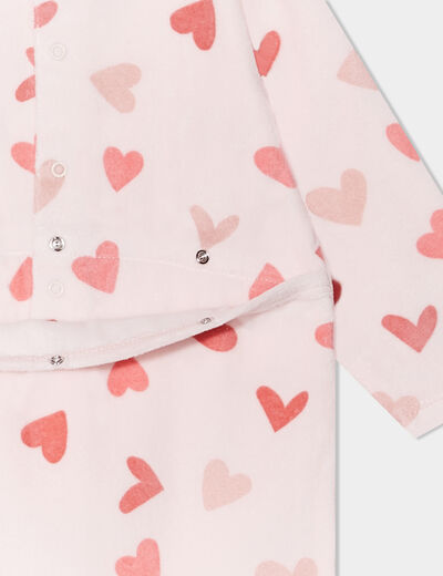 Pyjama dors-bien effet polaire rose clair bébé fille