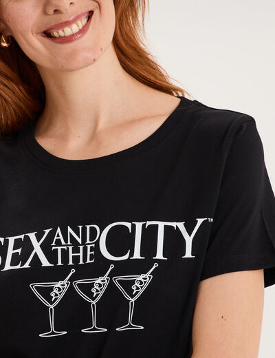 T-shirt coton Sex and the City noir femme