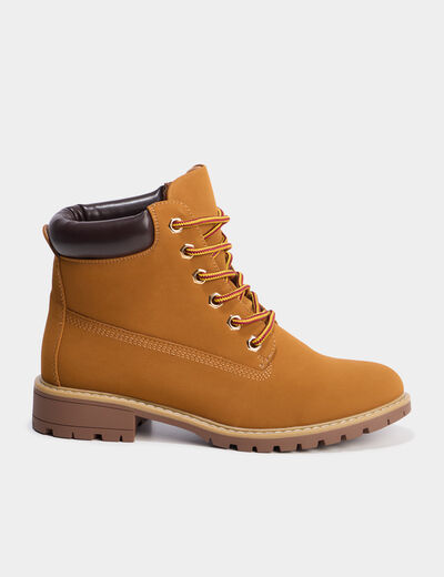 Bottines crantées marron clair femme