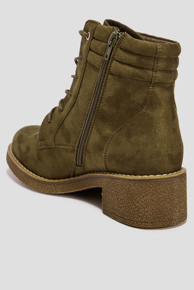 Bottines à talons vert kaki femme