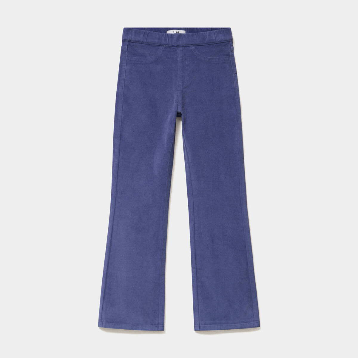Tregging flare stretch effet velours bleu gris fille