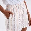 Short taille élastiquée gaze de coton ecru femme