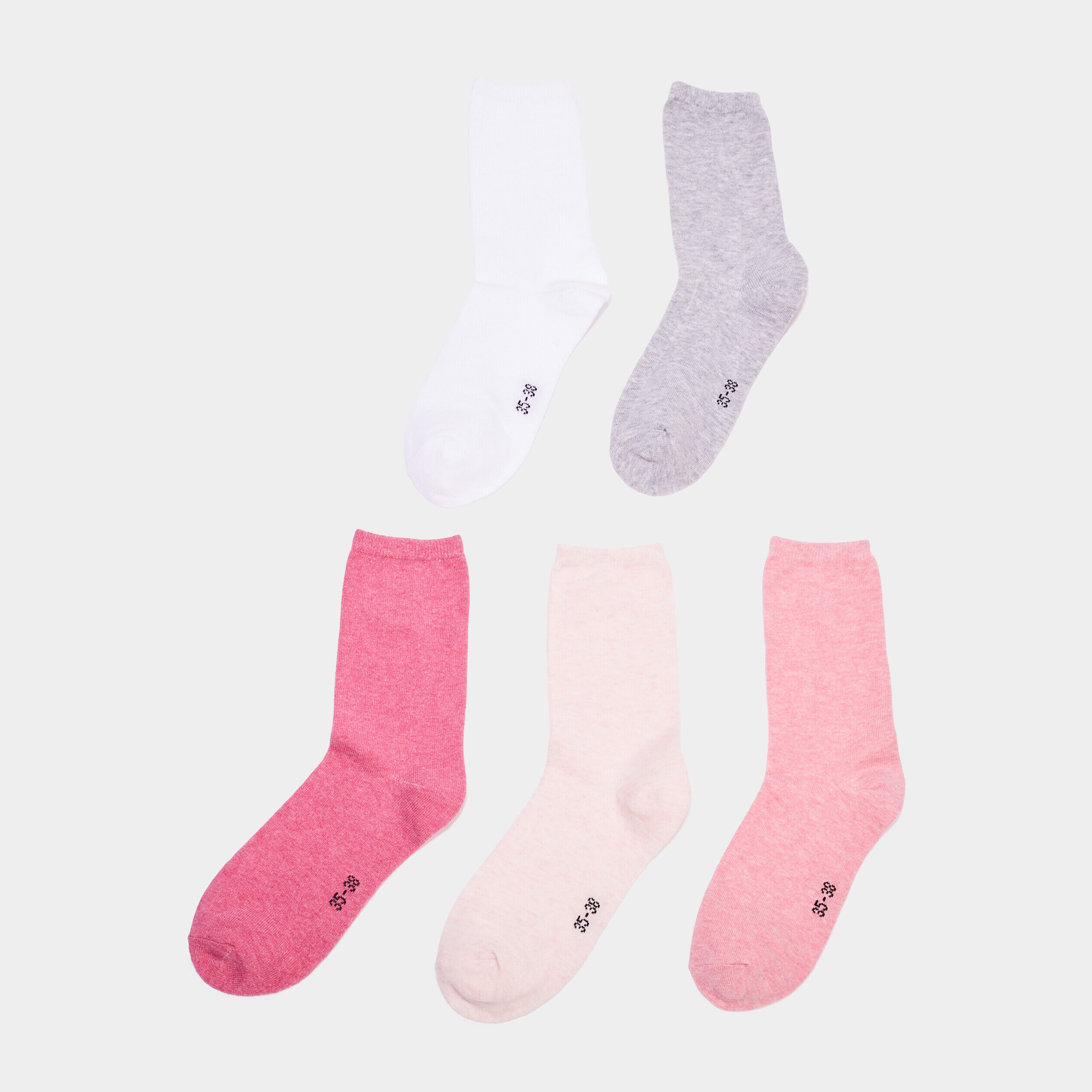 Lot 5 paires chaussettes coton rose mixte LH