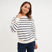 Sweat marini&egrave;re molleton manches longues ecru femme