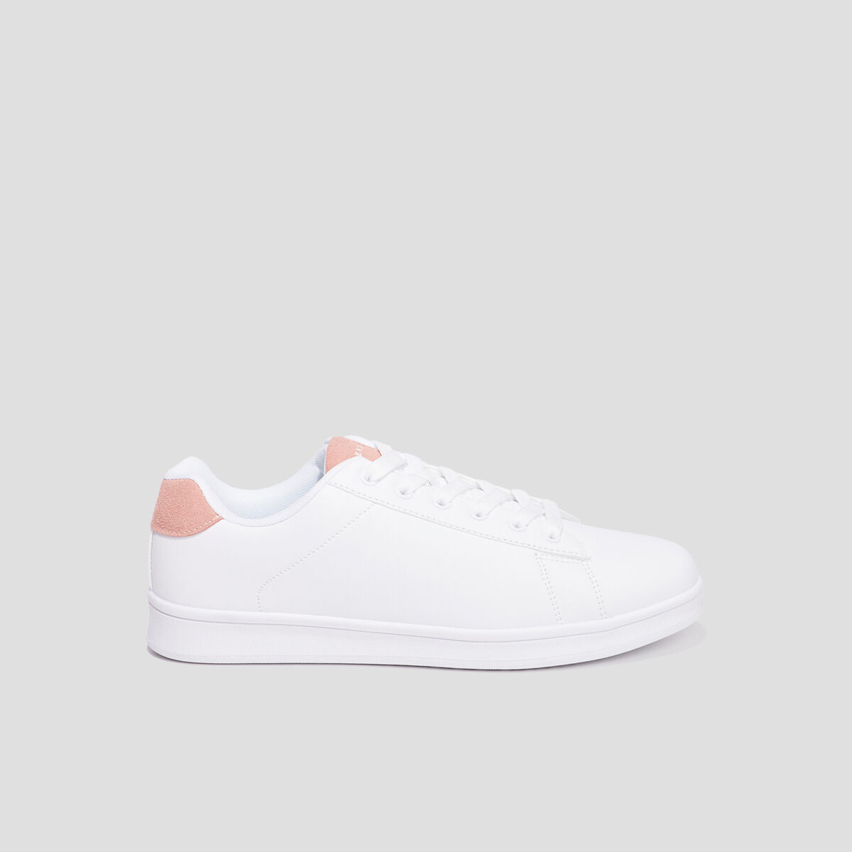 Tennis basses &agrave; lacets bout rond rose femme
