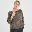 Pull manches longues vert kaki femme