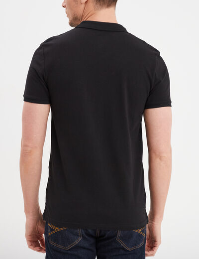 Polo en coton manches courtes noir homme